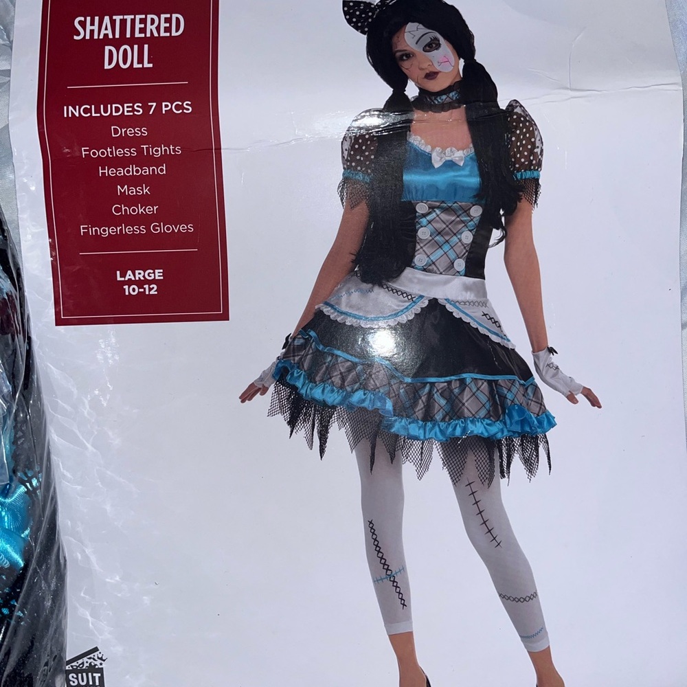 Shattered Doll woman’s Costume - Blue and Black